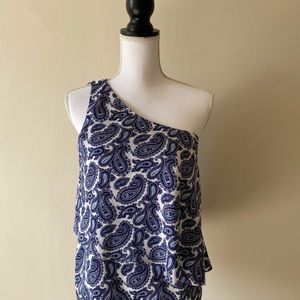 Banana Republic One Shoulder Paisley Top Size 4